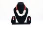 Handcrafted Shell Circle Necklace & Earring Set with Red Dori | Ethnic Coastal Elegance