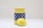 Khurja Pottery Pickle Jar – Yellow with Blue Lining, 7.5 Inches