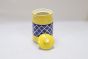 Khurja Pottery Pickle Jar – Yellow with Blue Lining, 7.5 Inches