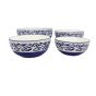 Khurja Pottery Decorative Soup Bowl – White & Blue | Handcrafted Home Décor Item