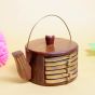 Wooden & Brass Kettle Shape Coaster