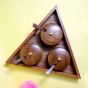 Wooden Masala Container Triangle Shape Set Of 3