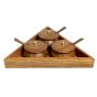 Wooden Masala Container Triangle Shape Set Of 3