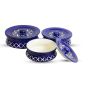 Khurja pottery chapati donga Dark Blue Set of 3 | Donga for Chapati | Kitchen Essentials | Ceramic Tableware in Dark Blue