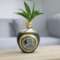 SARAS Aajeevika Handcrafted Flower Vase – Black Terracotta Pottery with Madhubani Art (6.3")