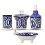 Khurja Pottery Bathroom Set Mugal Painting Blue New || Set of 4 ||
