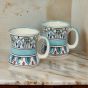 Khurja Pottery Milk Mug Mehrab Sky Blue || Set of 2 ||