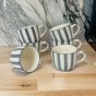 Grey Line Ceramic Cup Set – 6 Pieces | Saras Aajeevika