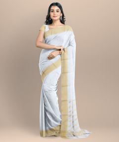 Chanderi Palla Jal || Silk Cotton Off White || 6.5 Mtr || Saras Aajeevika