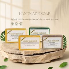 Vidur Natural Glycerin Soap – Pack of 4 (125g Each)