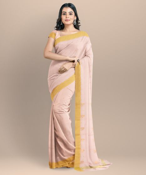 Chanderi Shoulder Pallu || Silk Cotton Pink || 6.5 Mtr || Saras Aajeevika