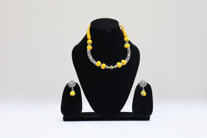 Handcrafted Necklace with Pendant & Yellow Dori | Ethnic Charm