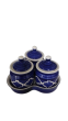 Khurja Pottery Jar and Tray Set | Home Decor | Handmade Ceramic Handicraft | Interior Room Decor | Blue